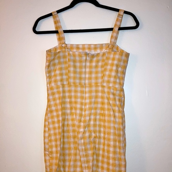 Tight mini dress Jorja Smith style. Tartan traditional British yellow pattern. - Picture 2 of 4